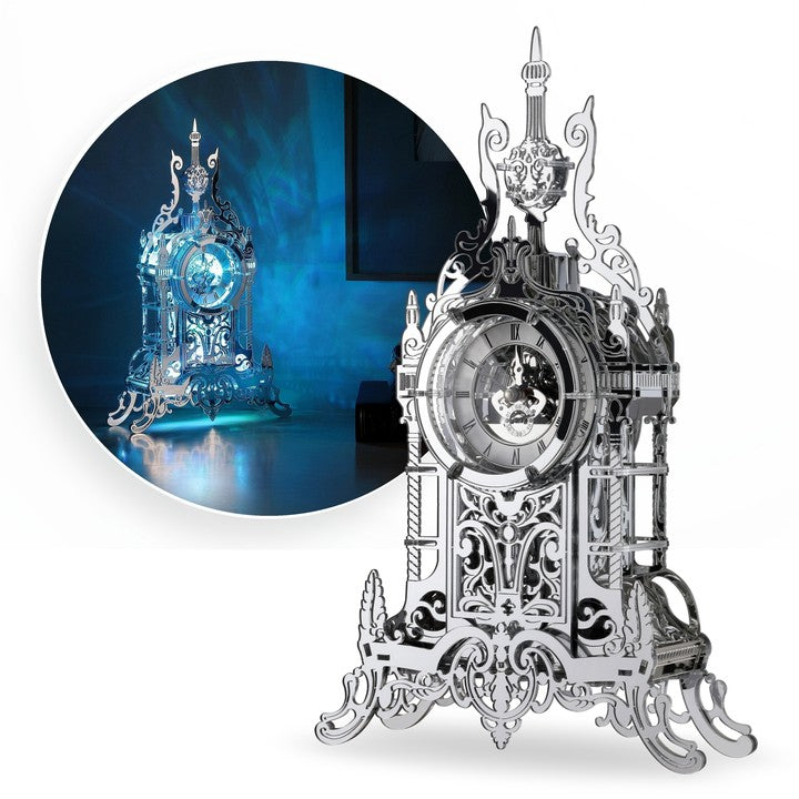 3D Puzzles for Adults Tower Clock, 3D LED Acrylic Puzzles Clock Building Model