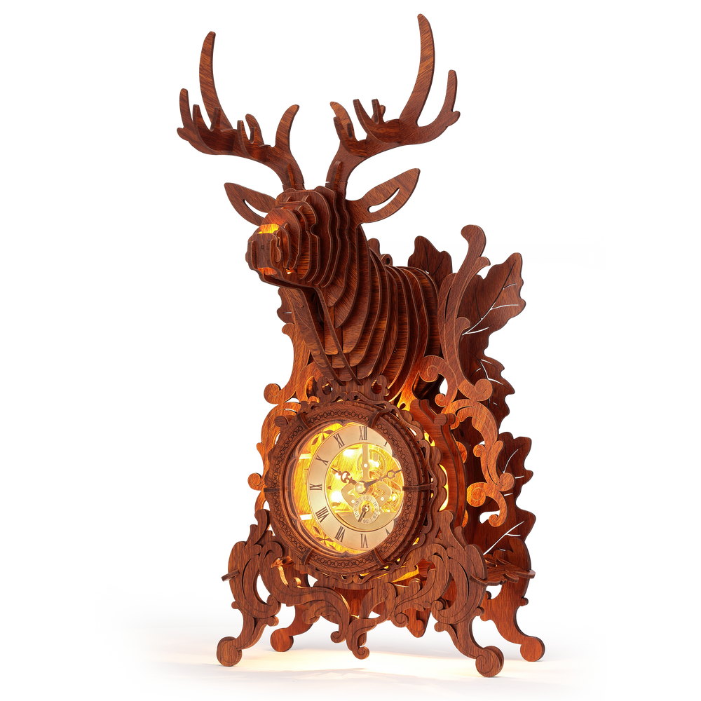 FUNPOLA LED 3D Wood Puzzle Clock Tower, 3D Puzzle Building Model, 3D H