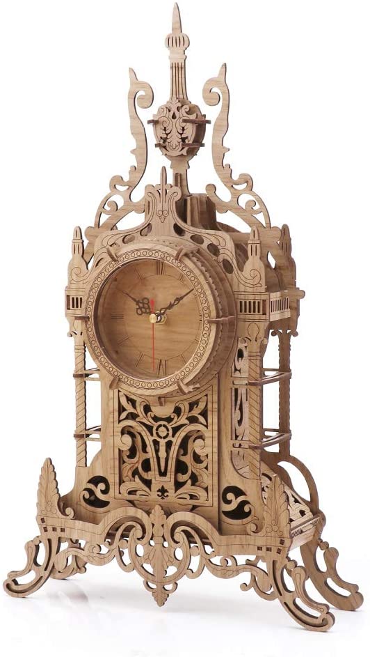 3D Wooden Puzzle Clock-Tower Desk Clock